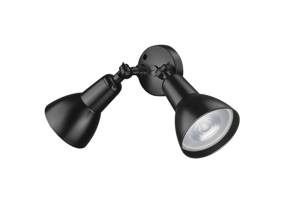 2-Light Security Flood Lights in Powder Coated Black 
