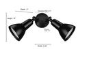 2-Light Security Flood Lights in Powder Coated Black 