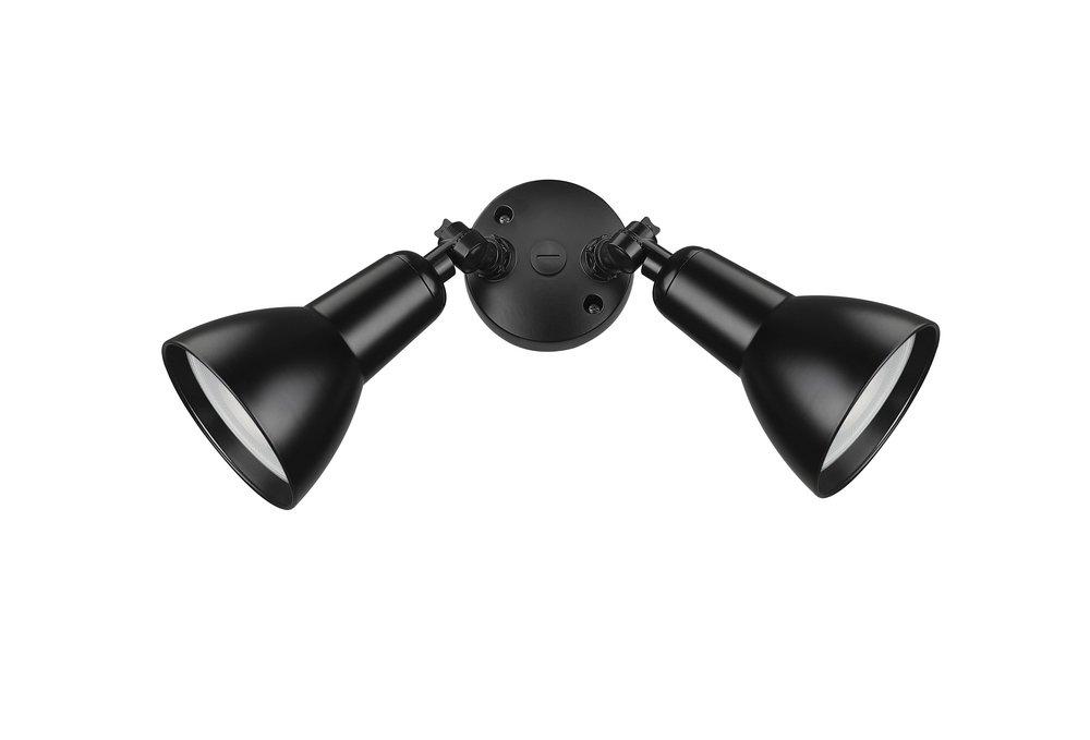 2-Light Security Flood Lights in Powder Coated Black 