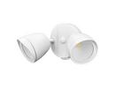 Two-Light Wide Adjustable LED Outdoor Flood Light in Matte White