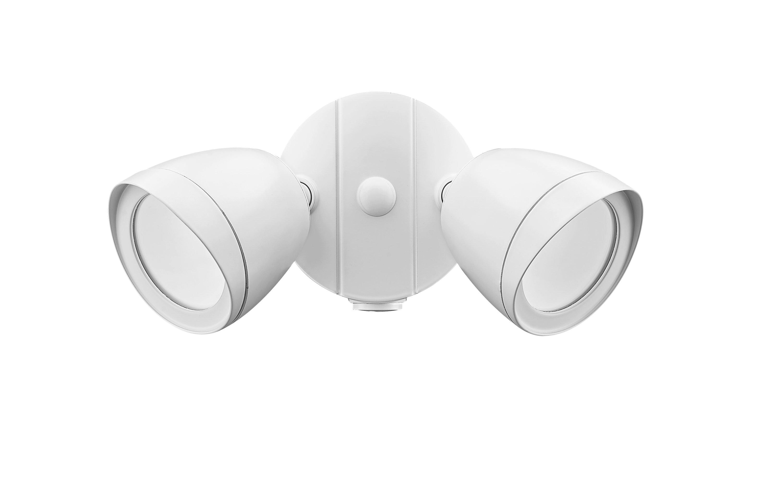 2-Light Security Flood Lights in Matte White 