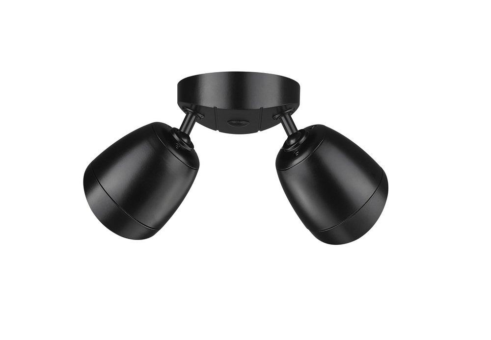 2-Light Security Flood Lights in Powder Coated Black 