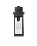1-Light Outdoor Wall Sconce in Powder Coated Black