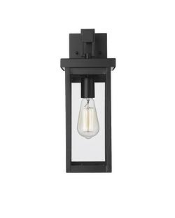 1-Light Outdoor Wall Sconce in Powder Coated Black