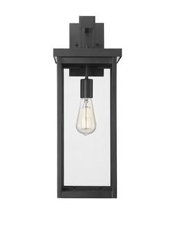1-Light Outdoor Wall Sconce in Powder Coated Black