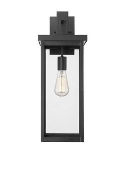 1-Light Outdoor Wall Sconce in Powder Coated Black