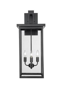 4-Light Outdoor Wall Sconce in Powder Coated Black