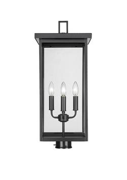 4-Light Outdoor Post Lantern in Powder Coated Black