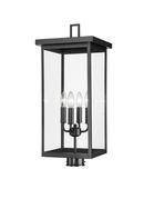 4-Light Outdoor Post Lantern in Powder Coated Black 