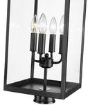 4-Light Outdoor Post Lantern in Powder Coated Black 