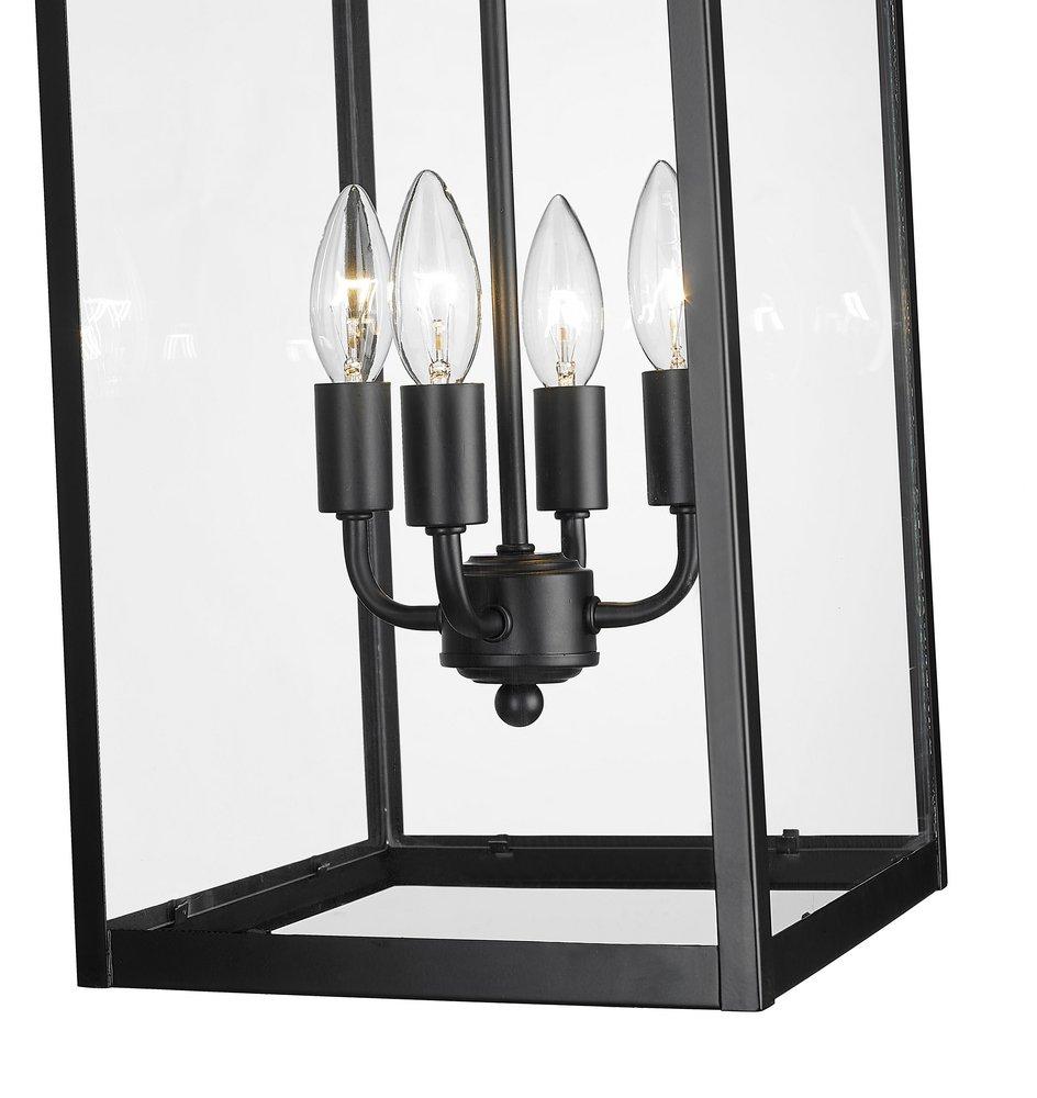 Millennium Lighting Powder Coated Black 4-Light Outdoor Hanging Lantern 