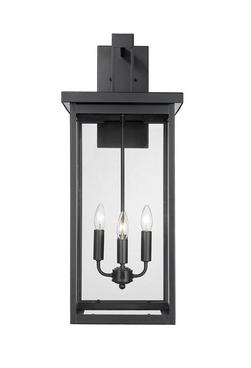 4-Light Outdoor Wall Sconce in Powder Coated Black
