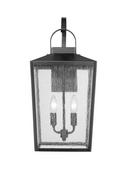 2-Light Outdoor Wall Sconce in Powder Coated Black