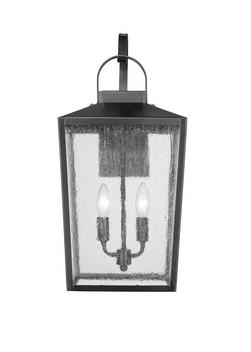 2-Light Outdoor Wall Sconce in Powder Coated Black