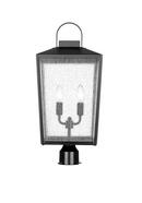120W Incandescent 2?Light 23in. Outdoor Wall Lantern in Powder Coat Black / Clear Seeded Glass 