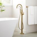 Single Handle Lever Floor Mount Filler in Aged Brass (Trim Only)