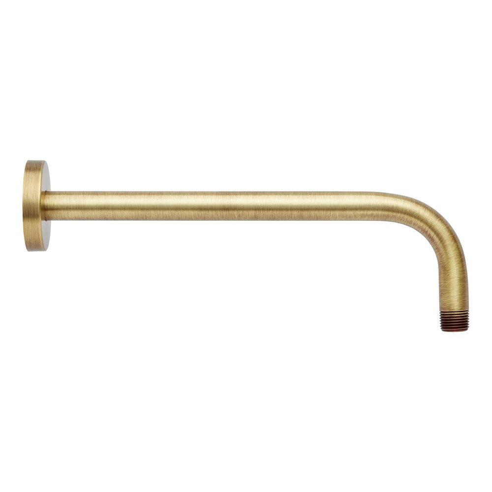 12 in. Shower Arm for Rain Shower with Escutcheon in Aged Brass 