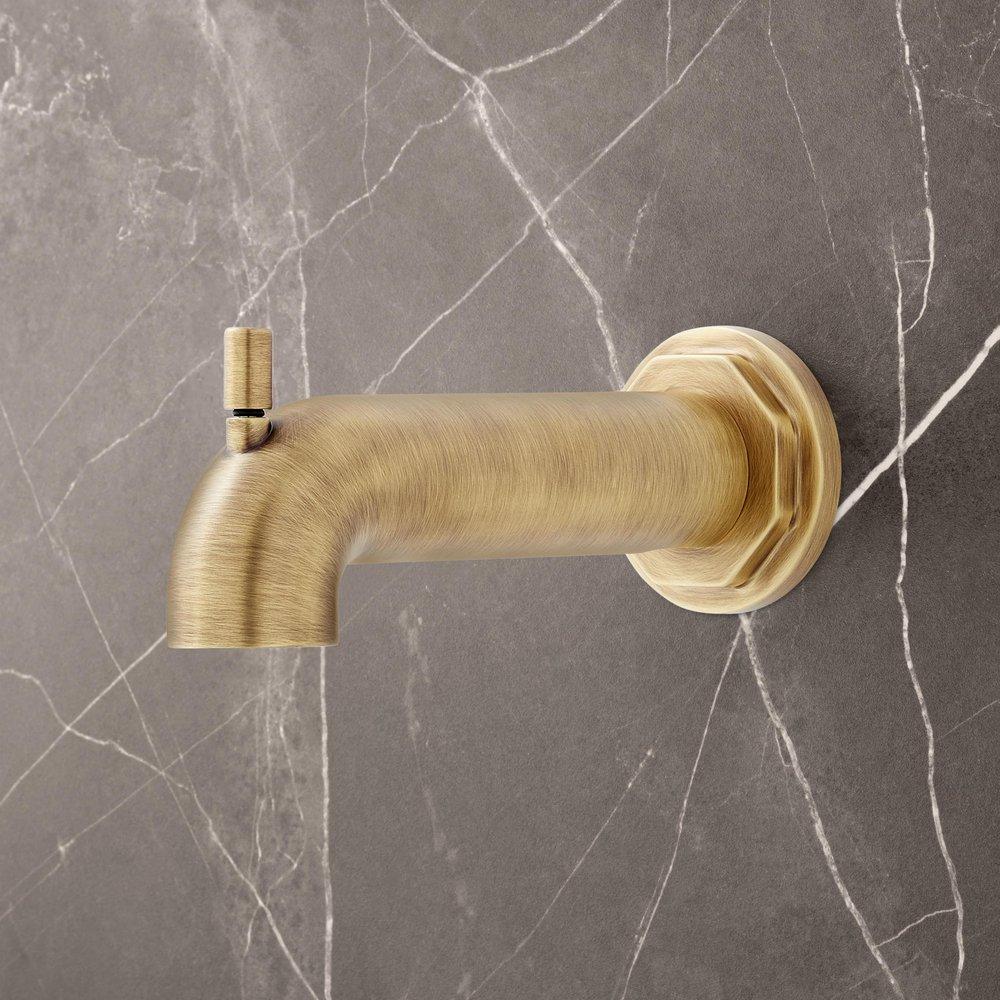 Diverter Tub Spout in Aged Brass 