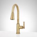 Single Handle Pull Down Kitchen Faucet in Aged Brass