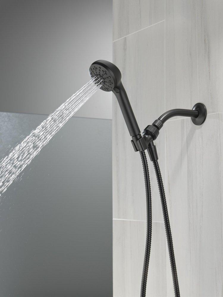 DELTA UNIVERSAL SHOWERING COMPONENTS: 4-SETTING HAND SHOWER MATTE BLACK 