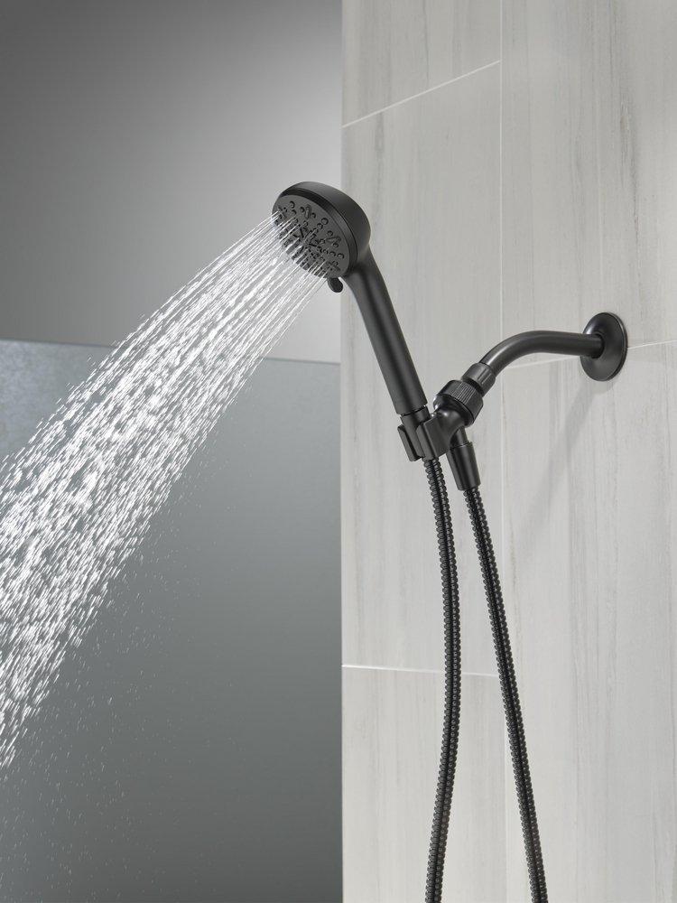 DELTA UNIVERSAL SHOWERING COMPONENTS: 4-SETTING HAND SHOWER MATTE BLACK 