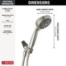 DELTA UNIVERSAL SHOWERING COMPONENTS: 5 SETTING HAND SHOWER BRUSHED NICKEL 