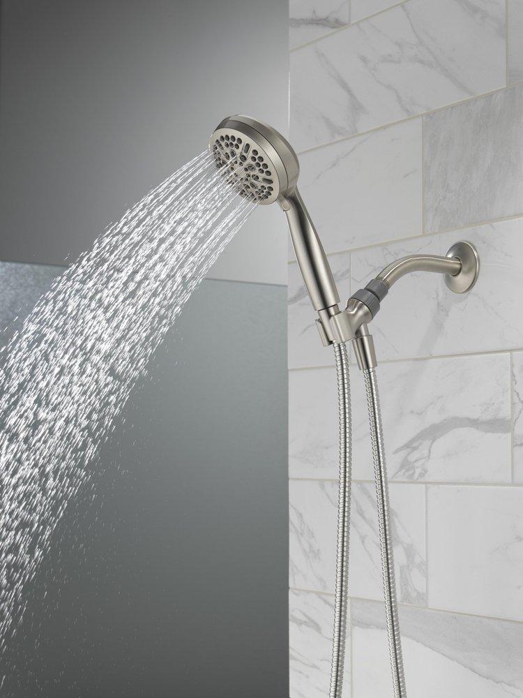 DELTA UNIVERSAL SHOWERING COMPONENTS: 5 SETTING HAND SHOWER BRUSHED NICKEL 