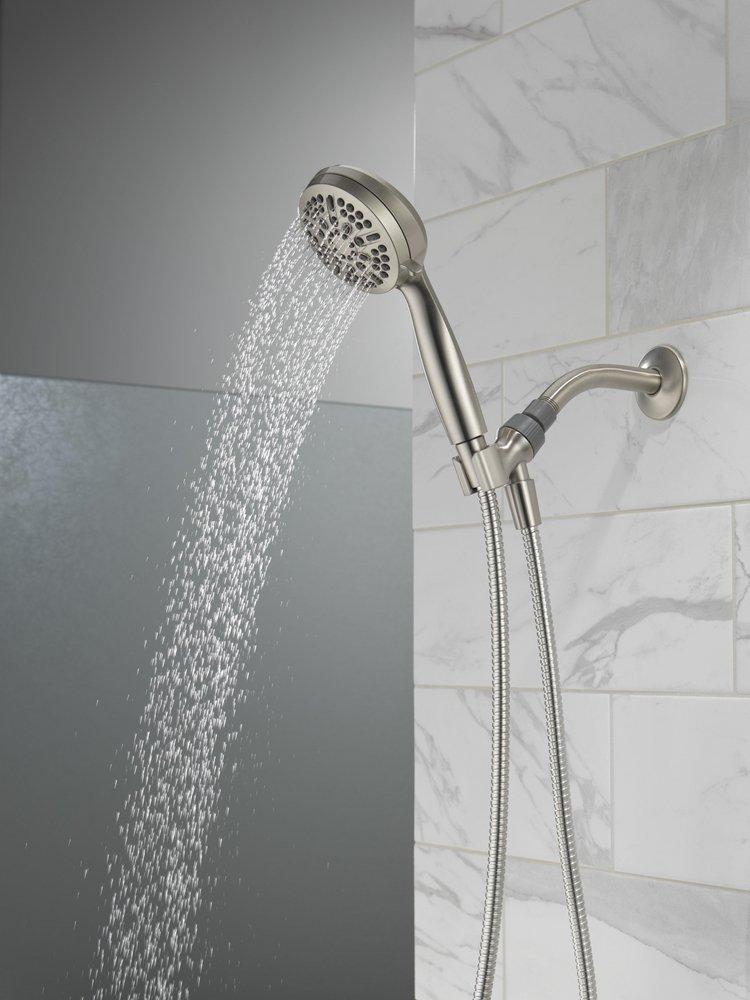 DELTA UNIVERSAL SHOWERING COMPONENTS: 5 SETTING HAND SHOWER BRUSHED NICKEL 