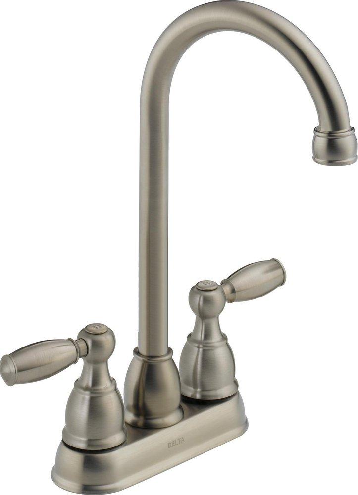 DELTA FOUNDATIONS: TWO HANDLE BAR / PREP FAUCET STAINLESS STEEL 