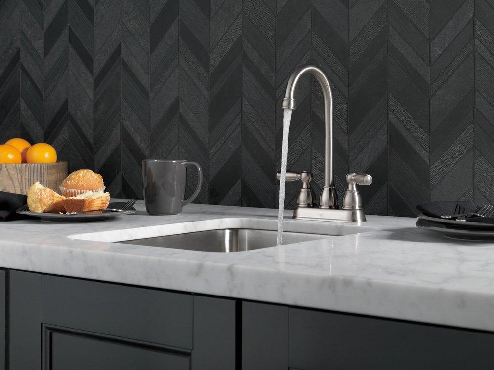 Delta Faucet Stainless Steel Two Handle Bar Faucet 