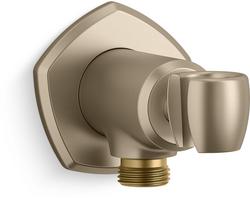 Wall Mount Handshower Holder with Supply Elbow and Check Valve in Vibrant Brushed Bronze