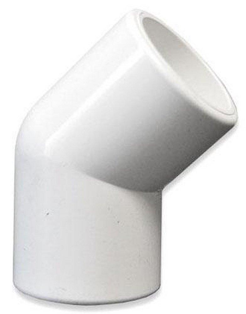 White PVC Schedule 40 45° Elbow 