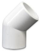 White PVC Schedule 40 45° Elbow 