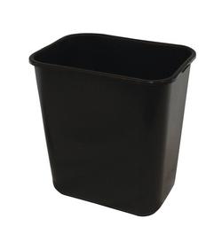 28 qt. Plastic Soft Side Waste Basket in Black (Case of 12)