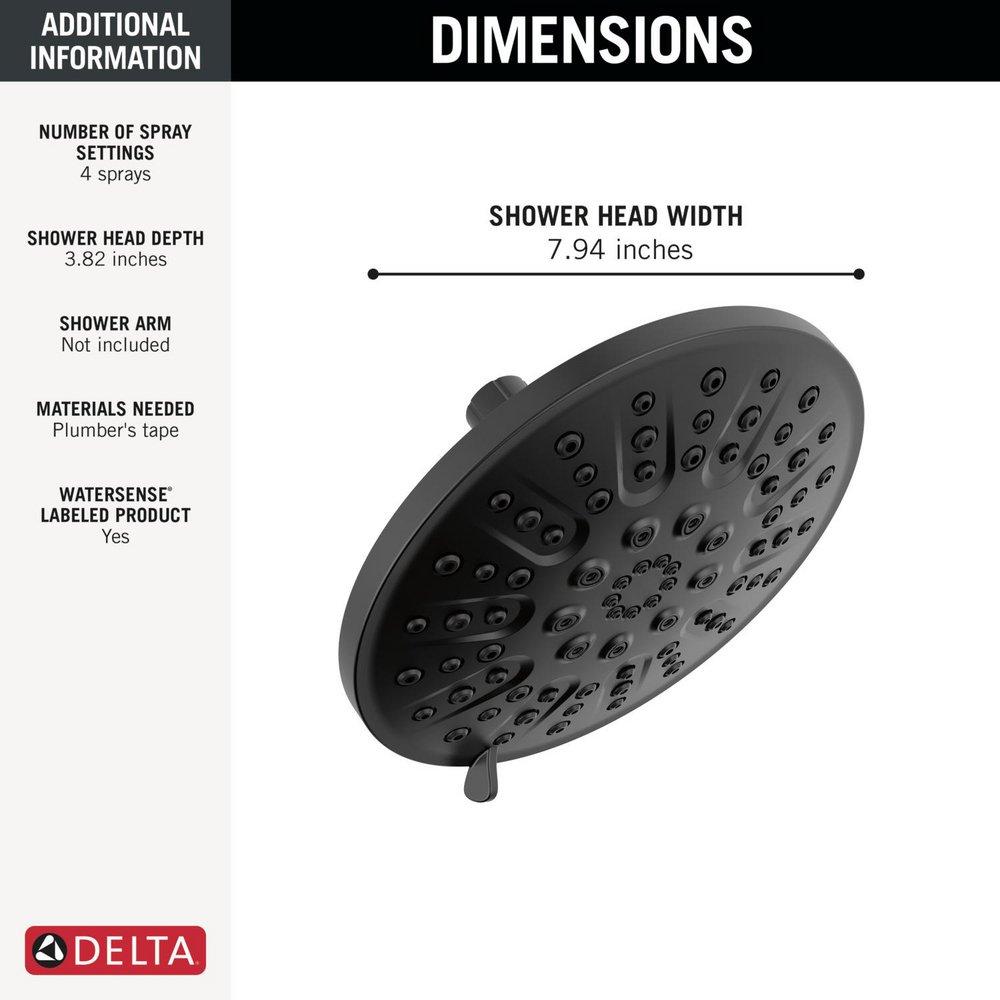 Multi Function Showerhead in Matte Black 