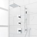 Thermostatic Shower System in Chrome with Shower Head, Hand Shower, Slide Bar, Shower Arm, Hose, and Valve Trim