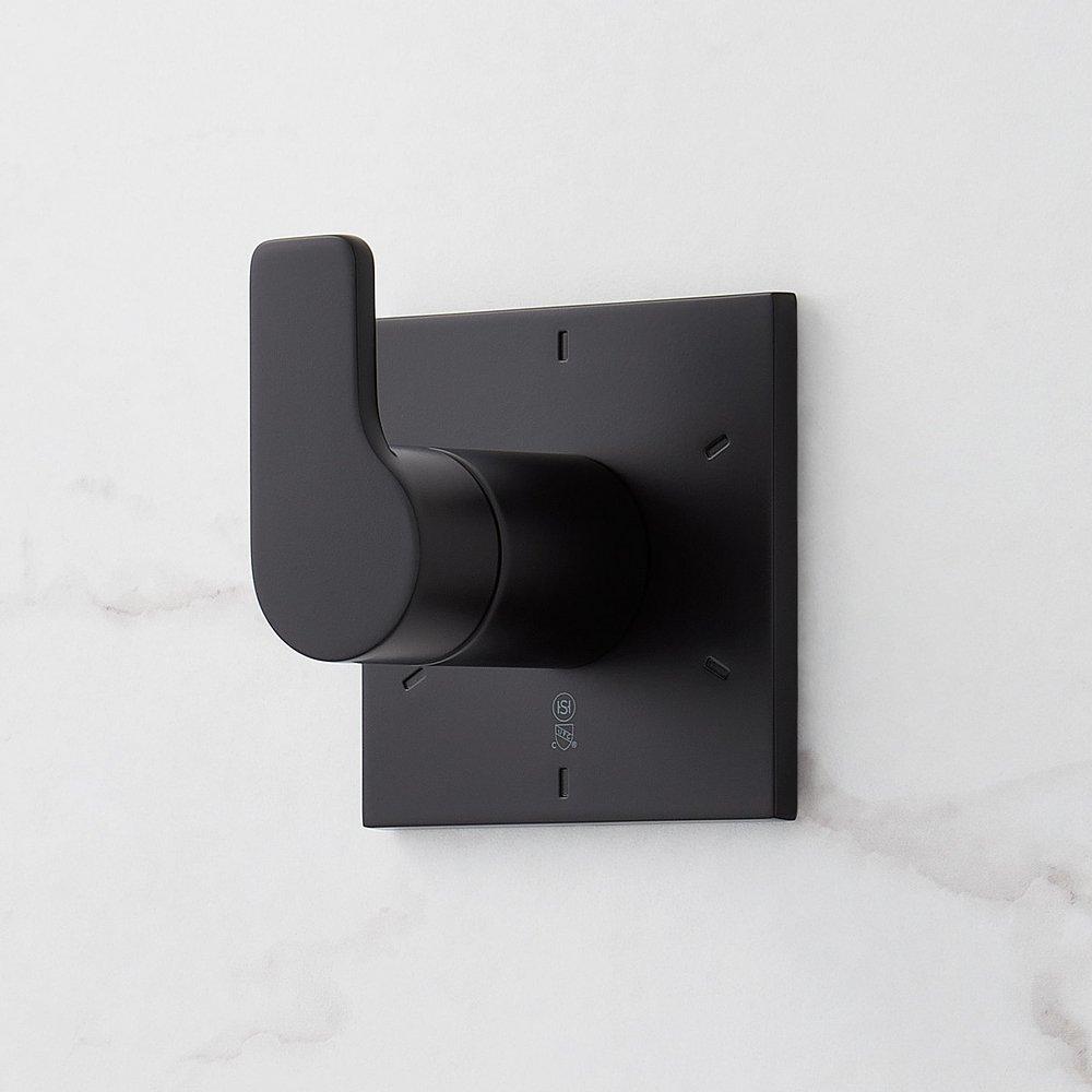 HIBISCUS THERMOSTATIC SHOWER SYSTEM WITH 3 BODY SPRAYS SLIDE BAR AND HAND SHOWER - MATTE BLACK 