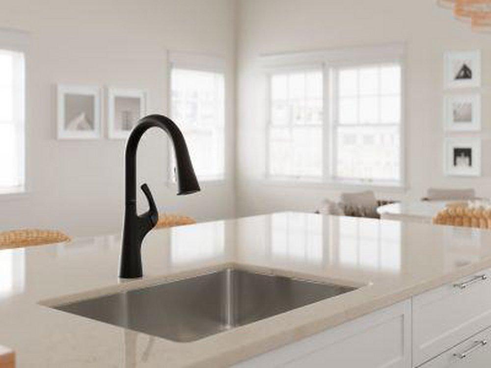 Pfister Matte Black Single Handle Pull Down Kitchen Faucet 