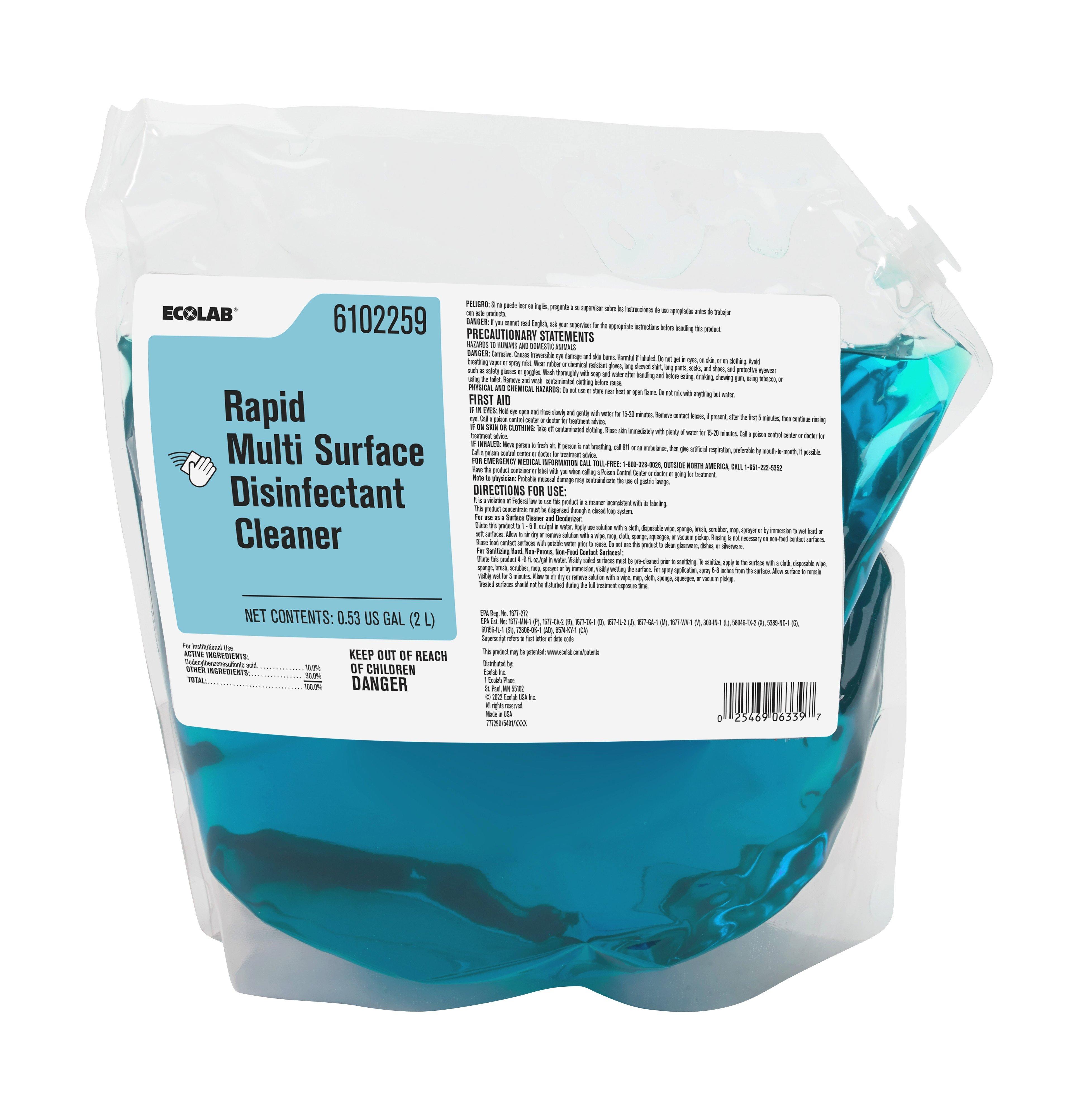 Ecolab Blue Green Rapid Multi-Surface Disinfectant Cleaner 
