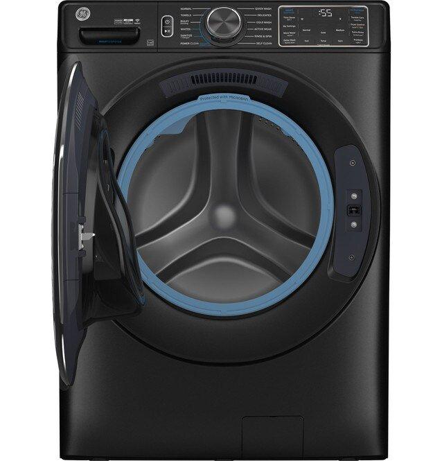 GE&reg; Carbon Graphite 28 in. 5.0 cu. ft. Smart Front Load Steam Washer 