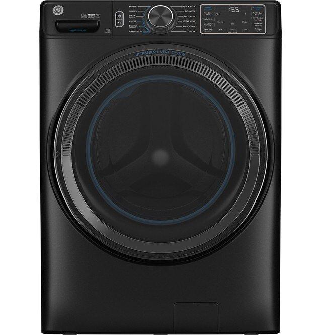 GE&reg; Carbon Graphite 28 in. 5.0 cu. ft. Smart Front Load Steam Washer 