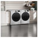 GE&reg; White 28 in. 5.0 cu. ft. Smart Front Load Steam Washer 