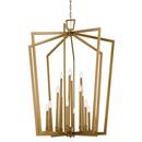 60W 16-Light Candelabra E-12 Foyer Lighting in Natural Brass