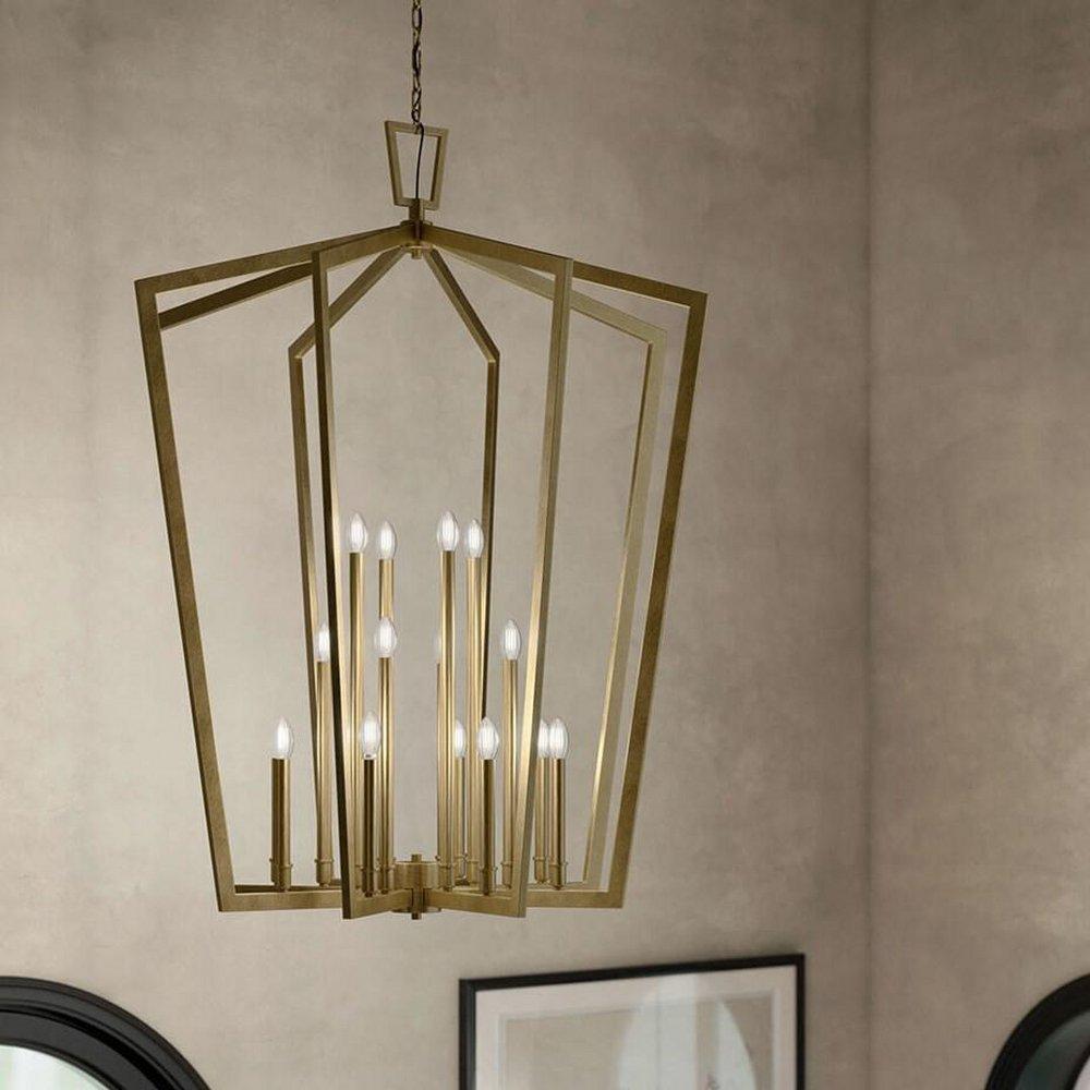 Kichler Lighting Natural Brass 60W 16-Light Candelabra E-12 Foyer Lighting 