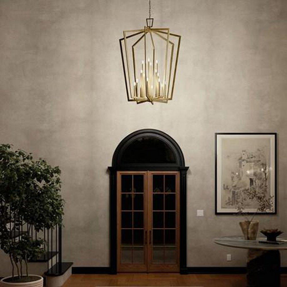 Kichler Lighting Natural Brass 60W 16-Light Candelabra E-12 Foyer Lighting 