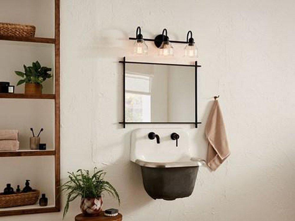 Kichler Lighting Black 75W 3-Light Medium E-26 Vanity Fixture 