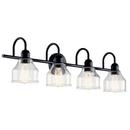 75W 4-Light Medium E-26 Vanity Fixture in Black