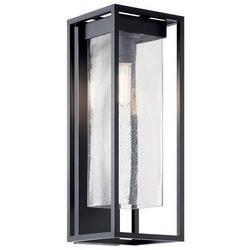 150W 1-Light 24 in. Outdoor Wall Sconce in Black with Silver