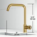 CASS INDUSTRIAL 14 IN. H SINGLE HANDLE KITCHEN BAR FAUCET IN MATTE BRUSHED GOLD 
