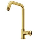 CASS INDUSTRIAL 14 IN. H SINGLE HANDLE KITCHEN BAR FAUCET IN MATTE BRUSHED GOLD 